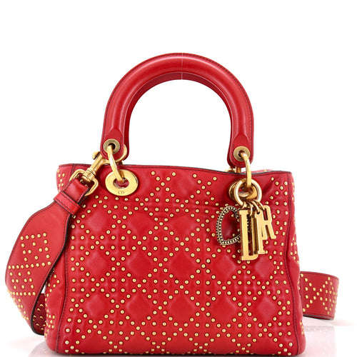 Supple Lady Dior Bag Cannage Studded Lambskin Medium