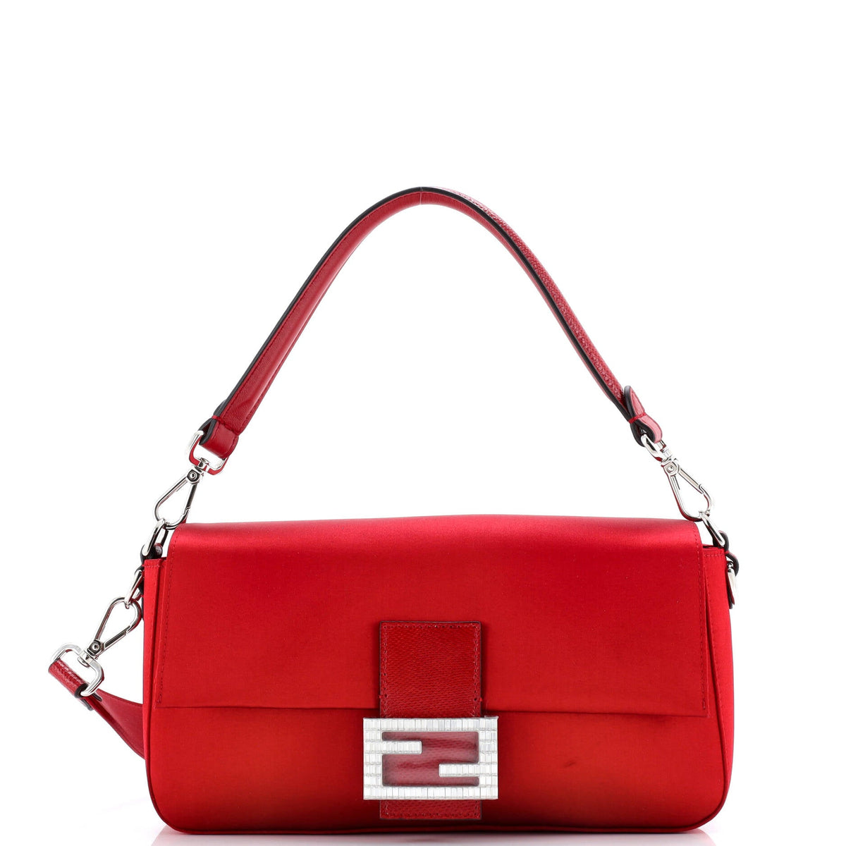 Fendi FENDI Baguette NM Bag Satin with Crystals and Karung Medium