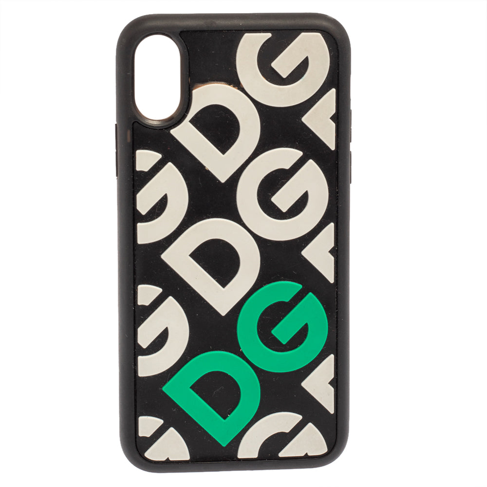 Dolce & Gabbana Black/White Rubber DG Logo iPhone X Case