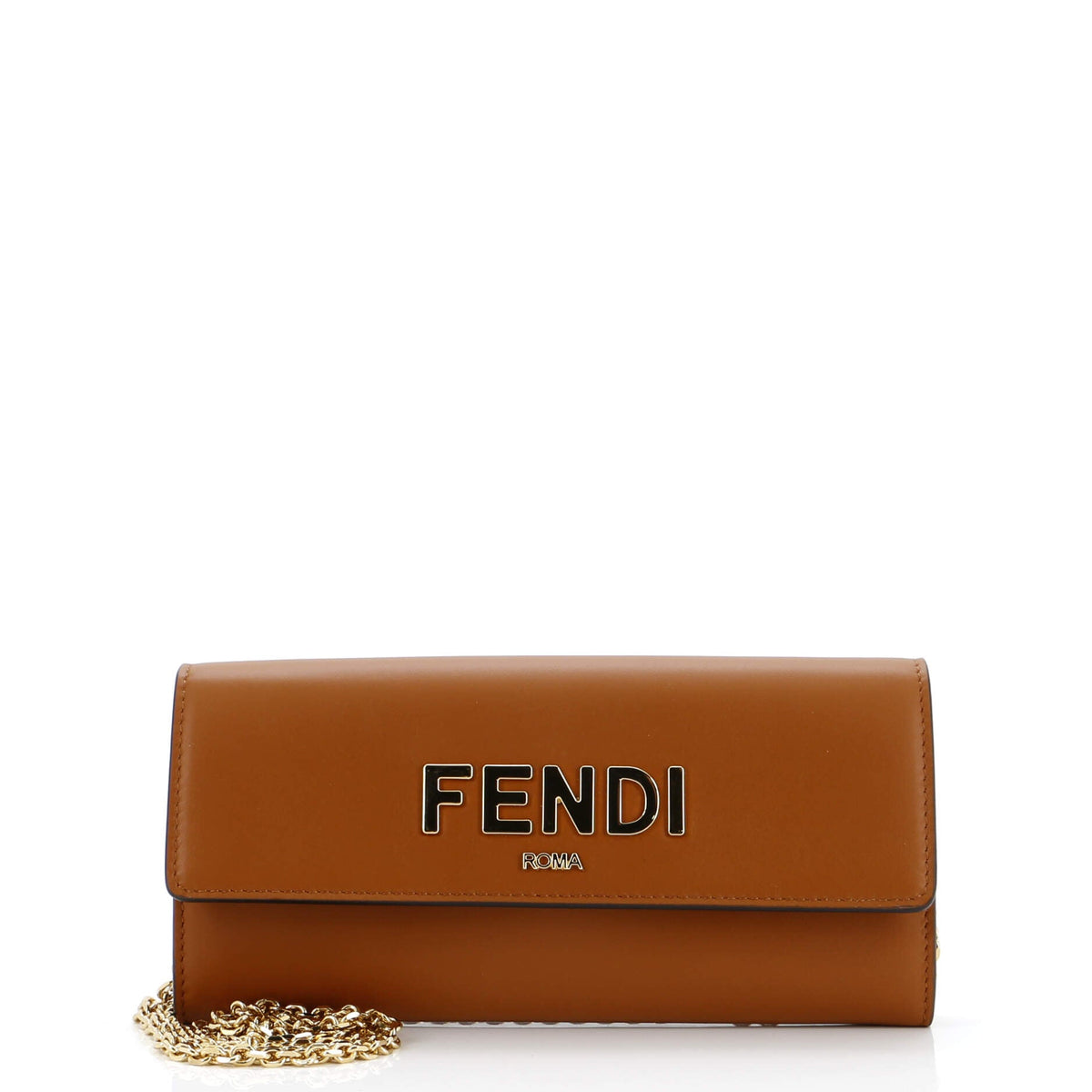 Fendi FENDI Roma Logo Continental Wallet on Chain Leather