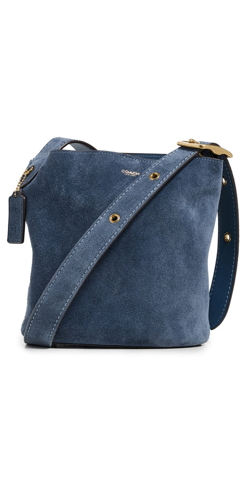Suede Bleecker Bucket Bag B4/Light Denim One Size