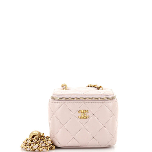 CHANEL Pearl Crush Vanity Case with Chain Quilted Lambskin Mini