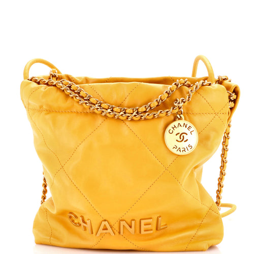 CHANEL 22 Chain Hobo Quilted Calfskin Mini