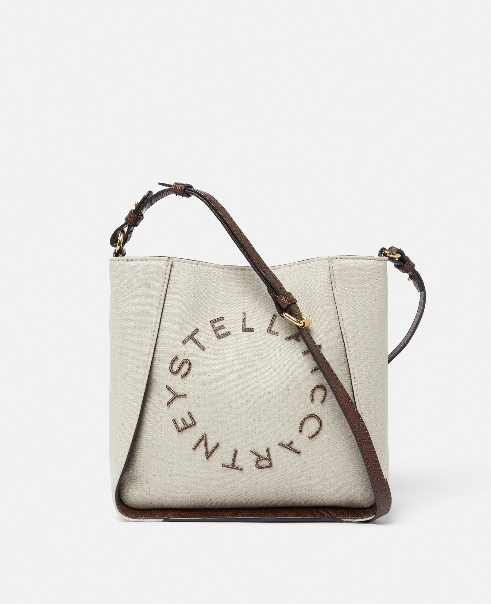 Stella McCartney Logo Crossbody Bag, Woman, Birch white