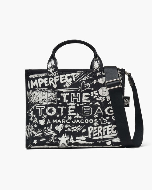 Marc Jacobs The Punk Scribble Canvas Medium Tote Bag in Black Multi
