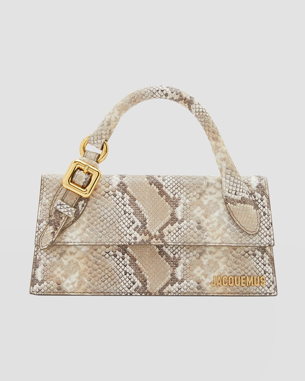 Boss Le Chiquito Long Snake-Embossed Top-Handle Bag