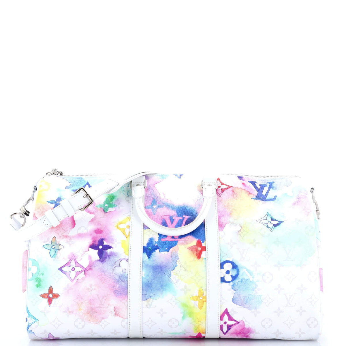 Louis Vuitton Keepall Bandouliere Bag Limited Edition Monogram Watercolor Canvas 50