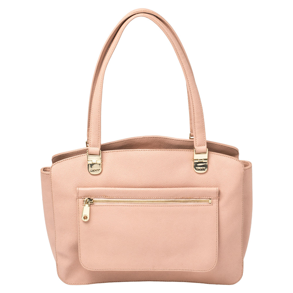 DKNY DKNY Pink Grained Leather Tote