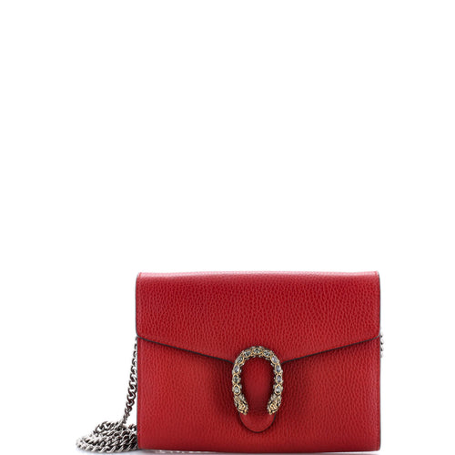 GUCCI Dionysus Chain Wallet Leather with Embellished Detail Small