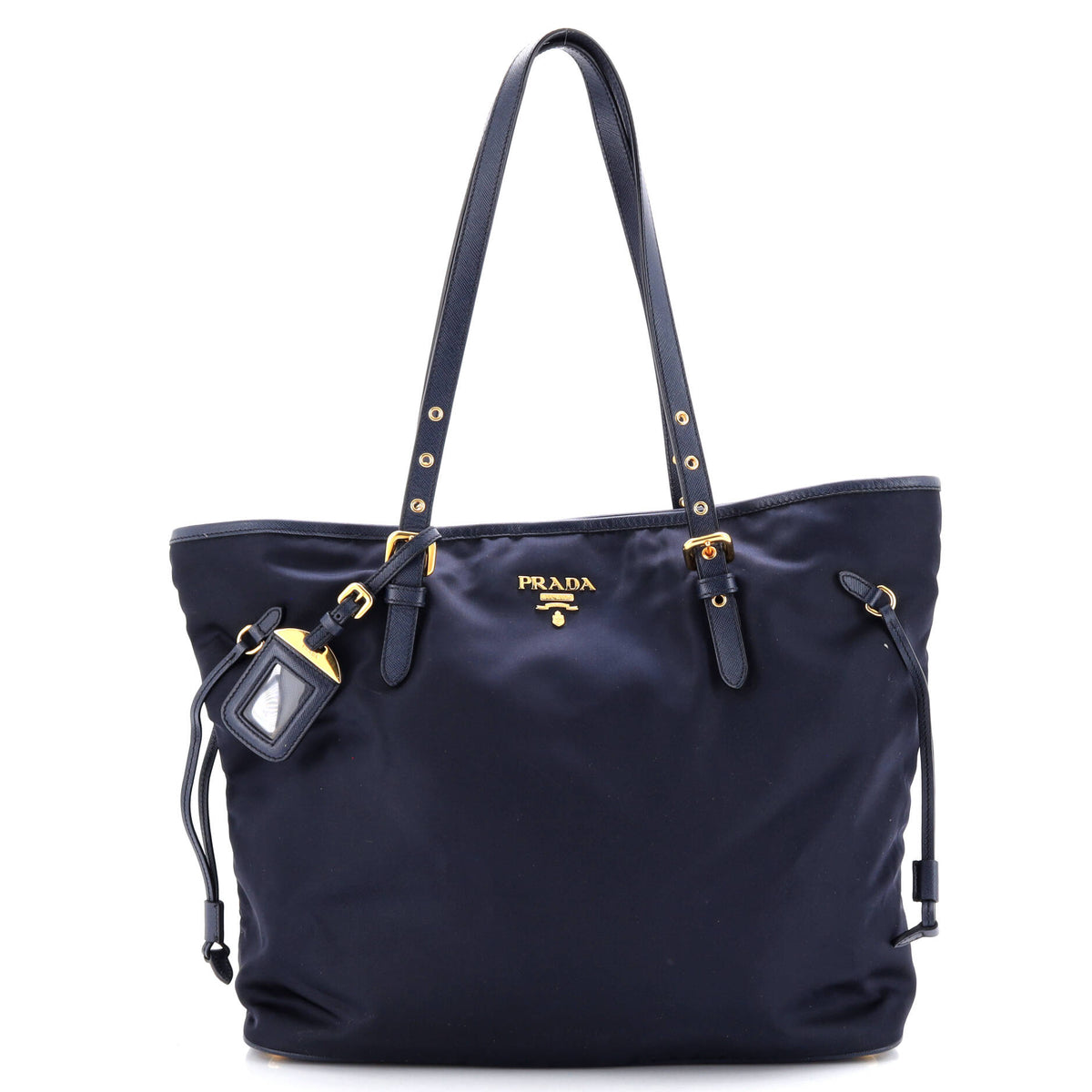 Prada PRADA Belted Tote Tessuto and Leather Medium
