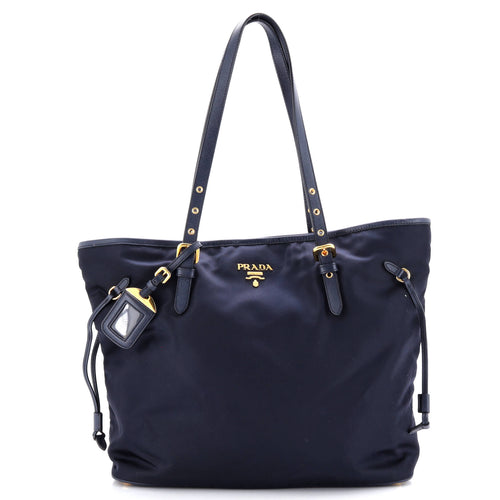 PRADA Belted Tote Tessuto and Leather Medium