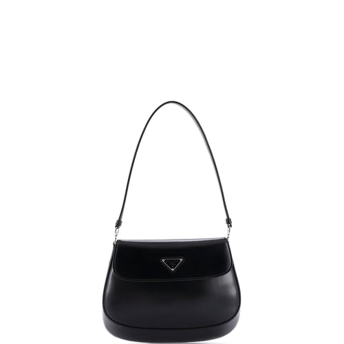 PRADA Cleo Flap Shoulder Bag Spazzolato Leather Small