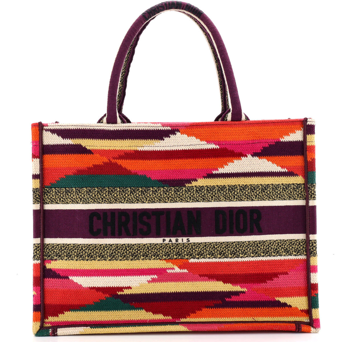 Christian Dior Book Tote Embroidered Canvas Medium