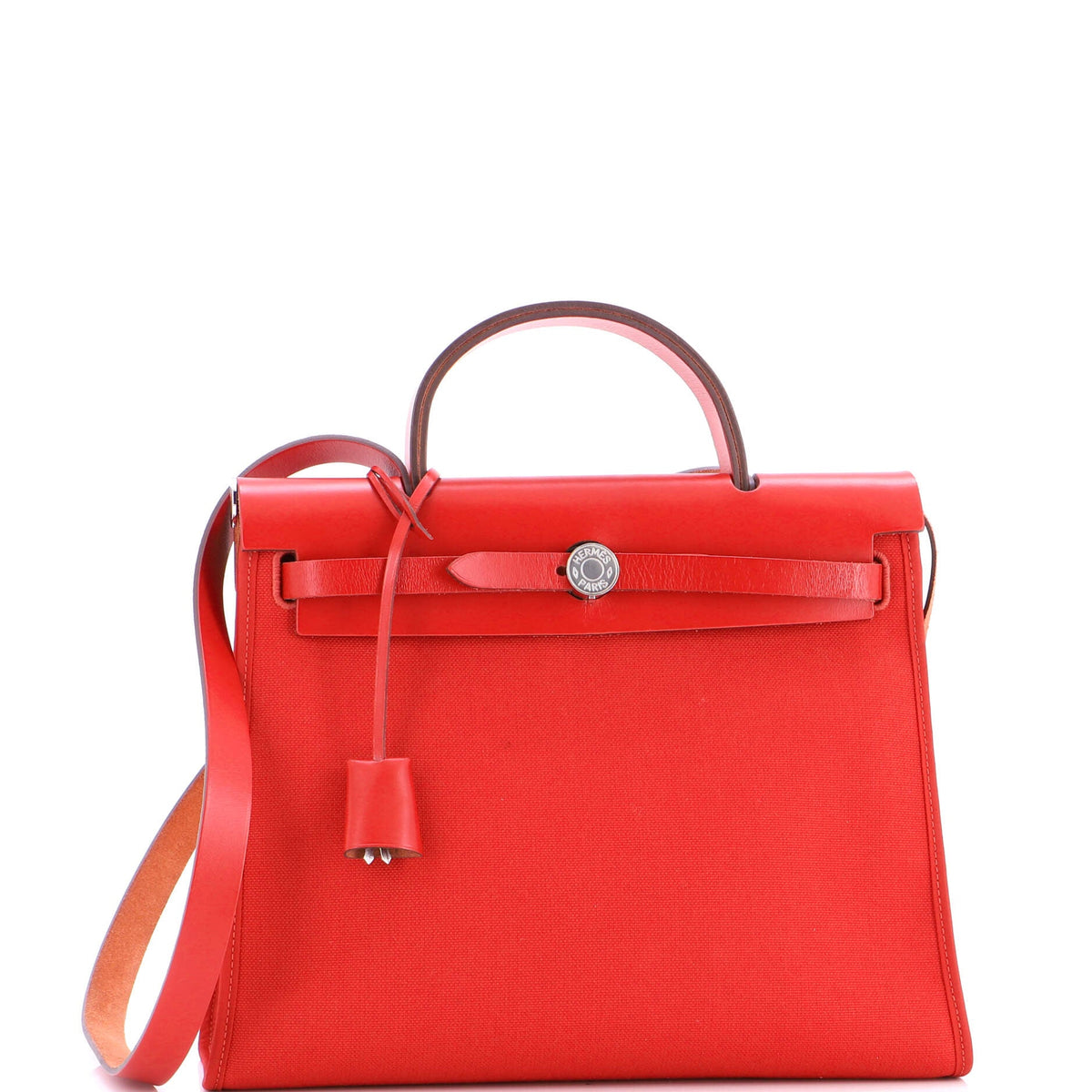 Herm?s Herbag Zip Leather and Toile 31