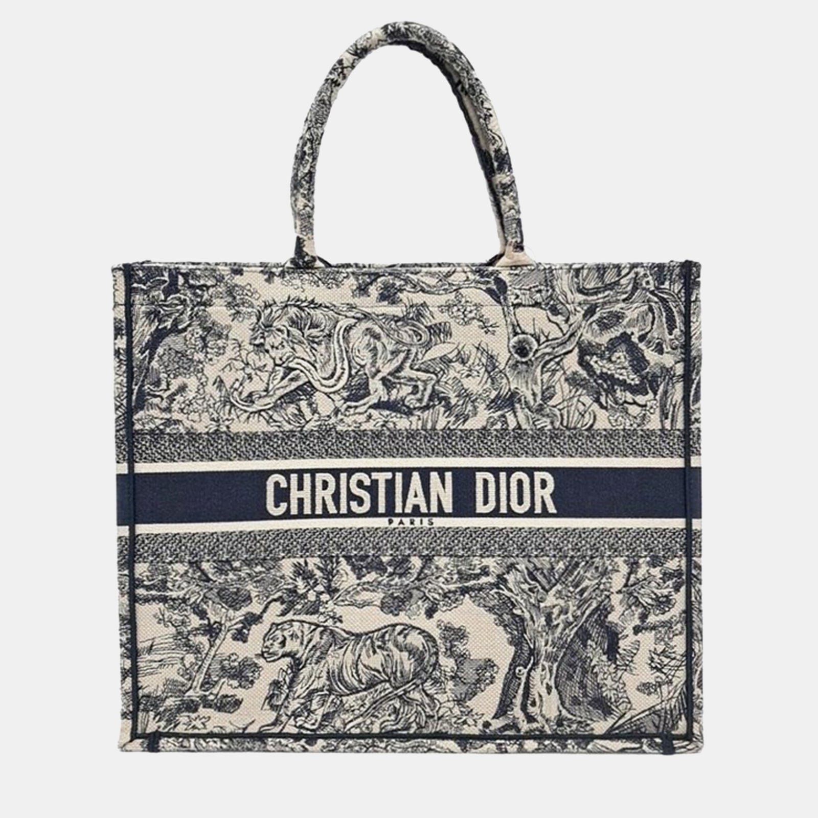 Dior Christliche blaue Canvas-Buch-Einkaufstasche