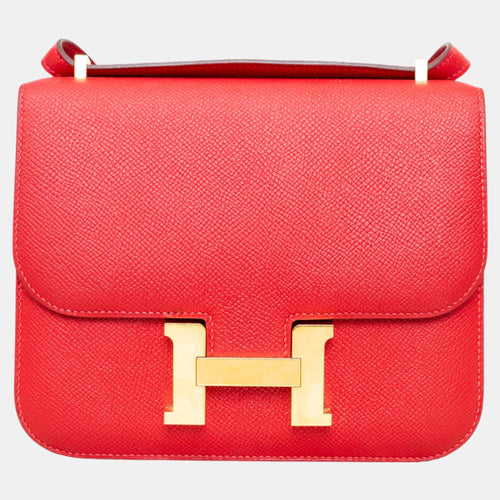 Rouge Casaque Epsom Leather Constance III Mini Shoulder Bag