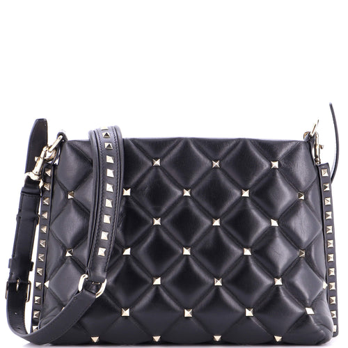 VALENTINO GARAVANI Candystud Messenger Bag Leather Large