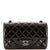 CHANEL So Black Klassische Single Flap Bag Gestepptes Lackleder Mini