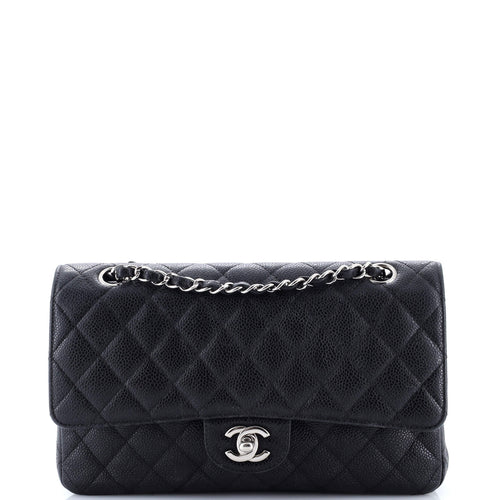 CHANEL Classic Double Flap Bag Quilted Caviar Medium
