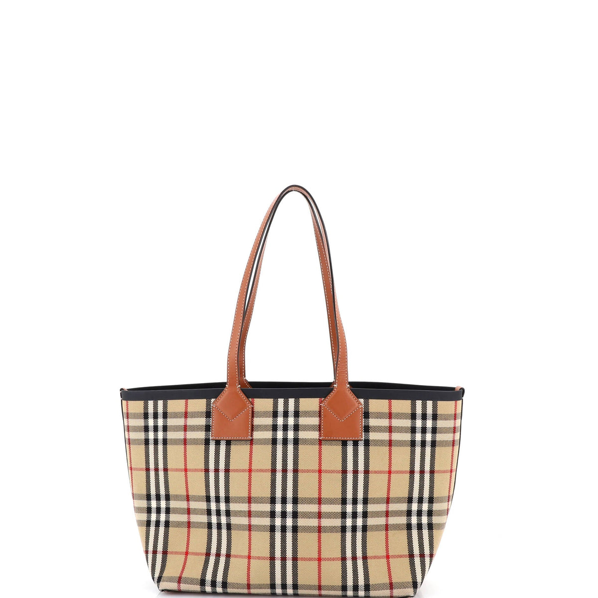Burberry London Tote Vintage Check Canvas Small