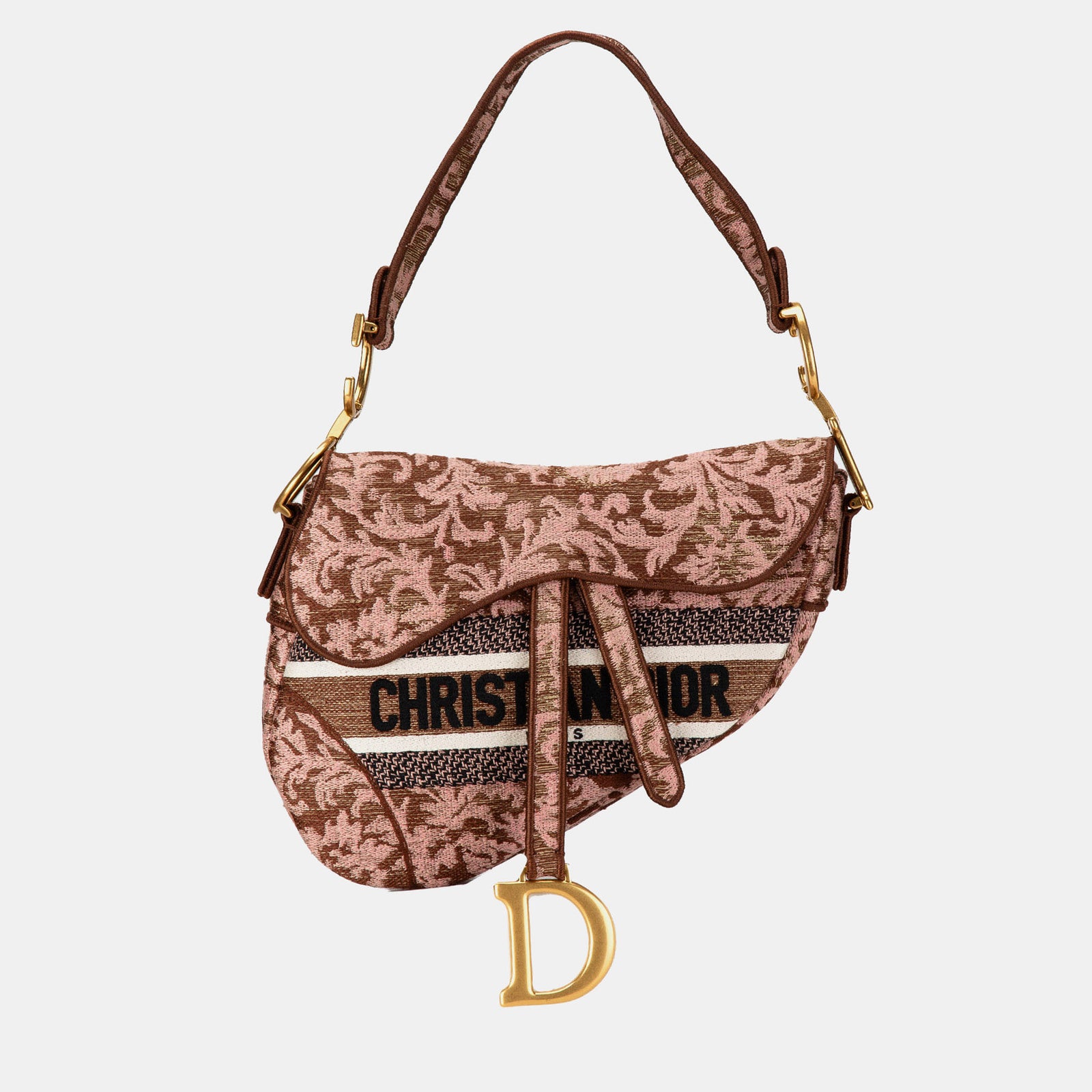 Dior Multicolor Canvas Embroidered Brocart Saddle Bag