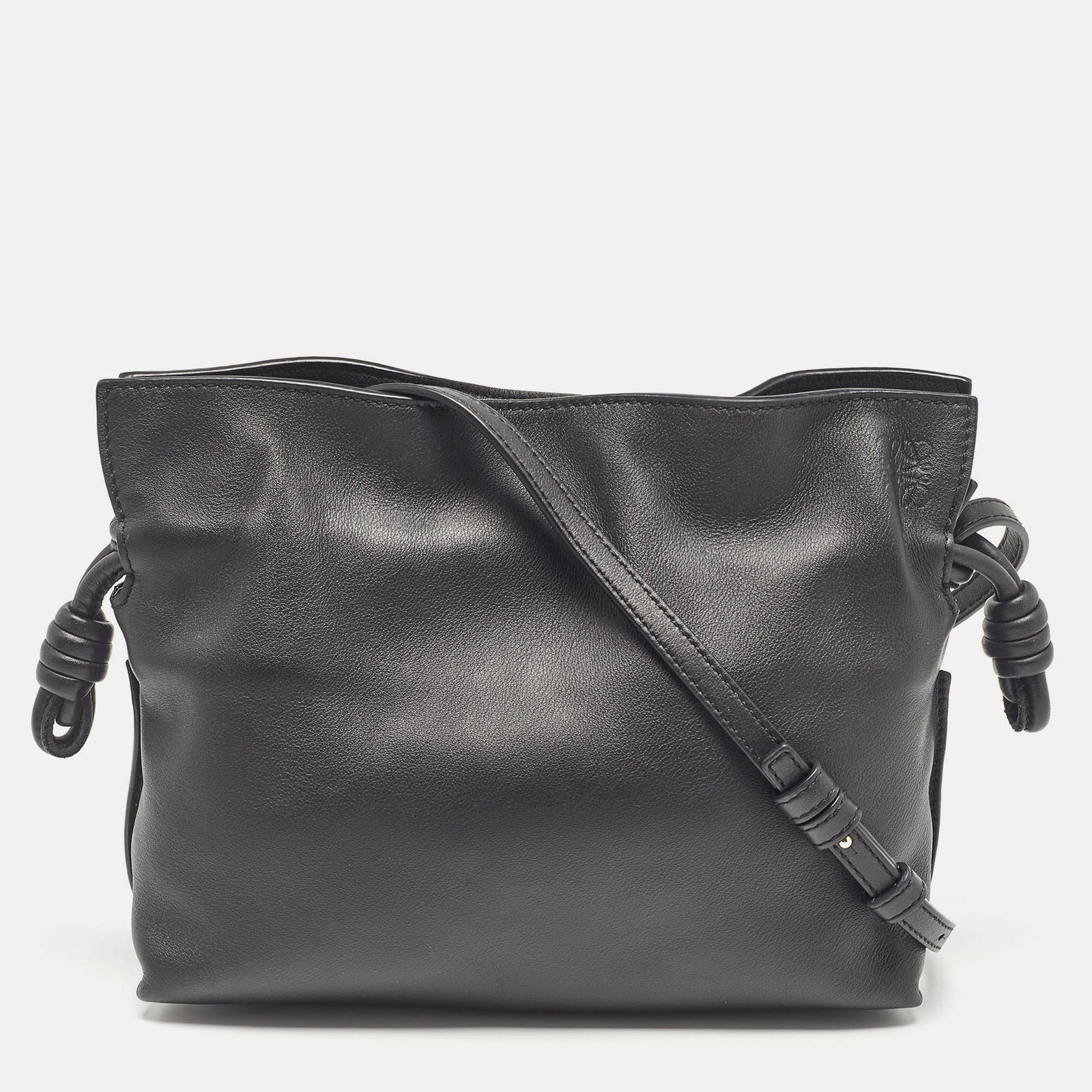 Loewe Black Leather Flamenco Shoulder Bag