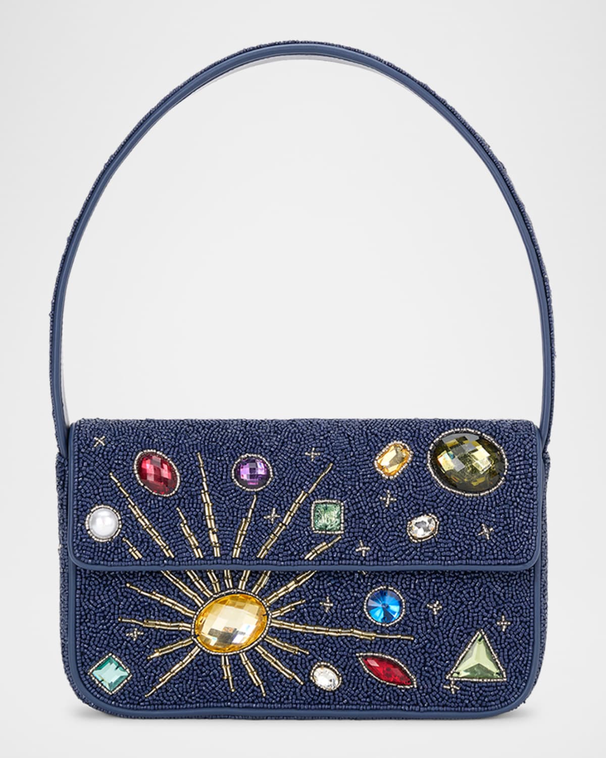 Staud Tommy Flap Beaded Shoulder Bag