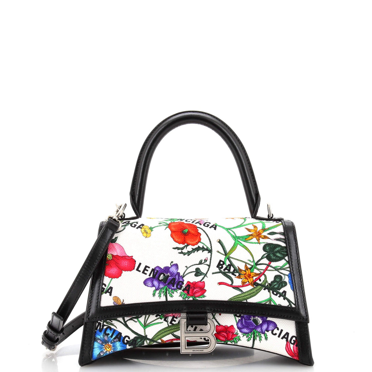 Gucci GUCCI x Balenciaga The Hacker Project Hourglass Top Handle Bag Flora Canvas Small
