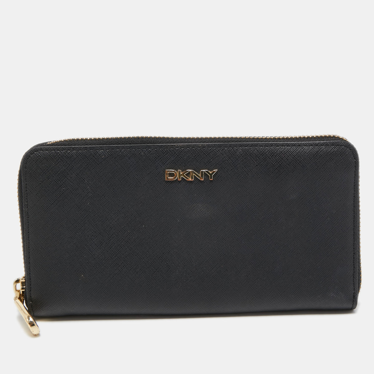 DKNY DKNY Black Leather Bryant Park Zip Around Wallet