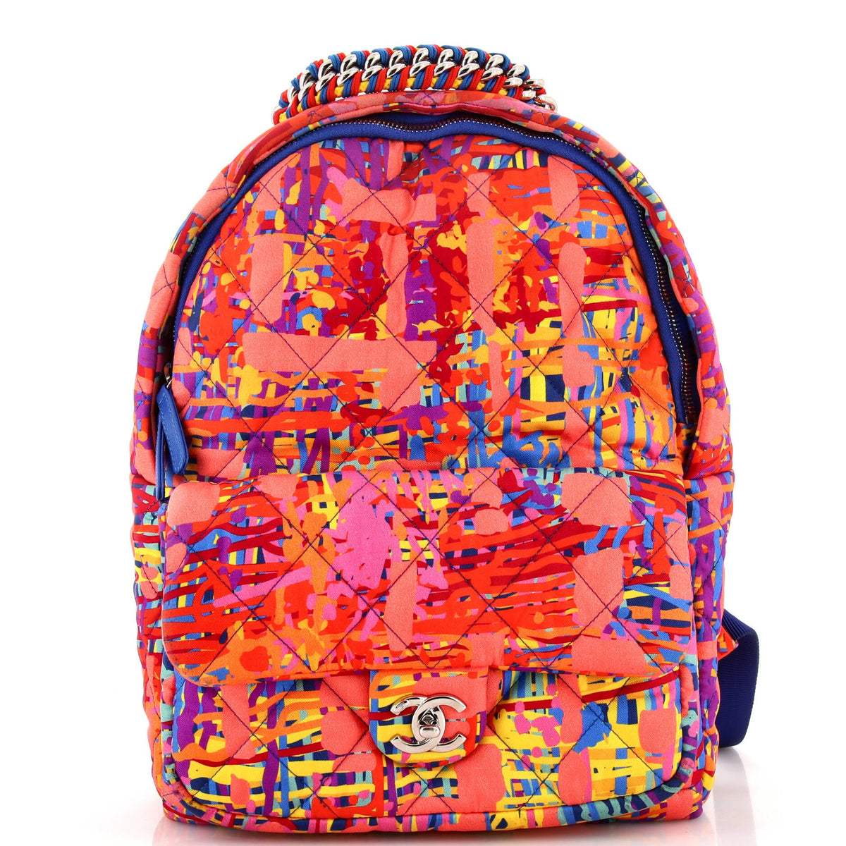 Chanel CHANEL CC Pocket Backpack Quilted Printed Foulard Medium