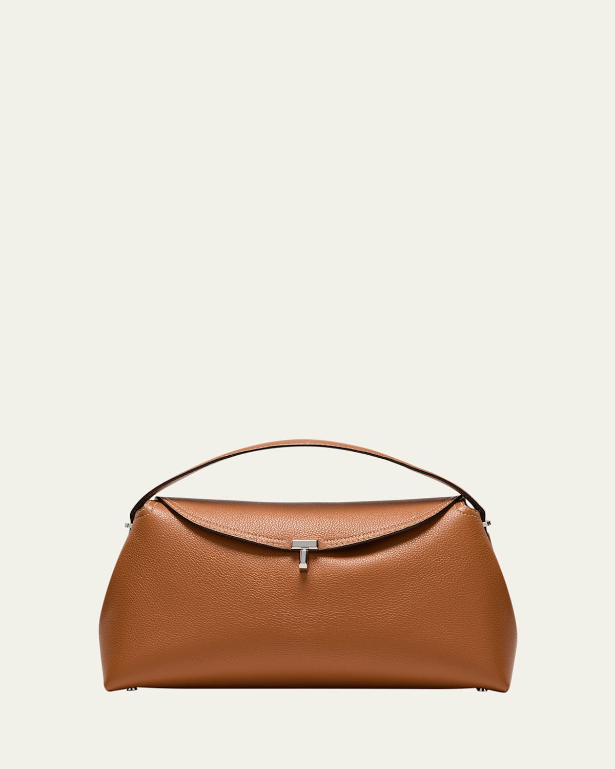 Toteme T-Lock Top Handle Bag in Pebble Grain Leather