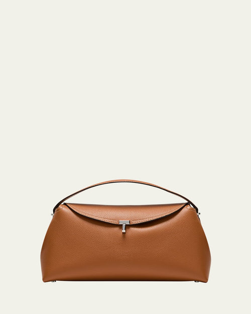 T-Lock Top Handle Bag in Pebble Grain Leather