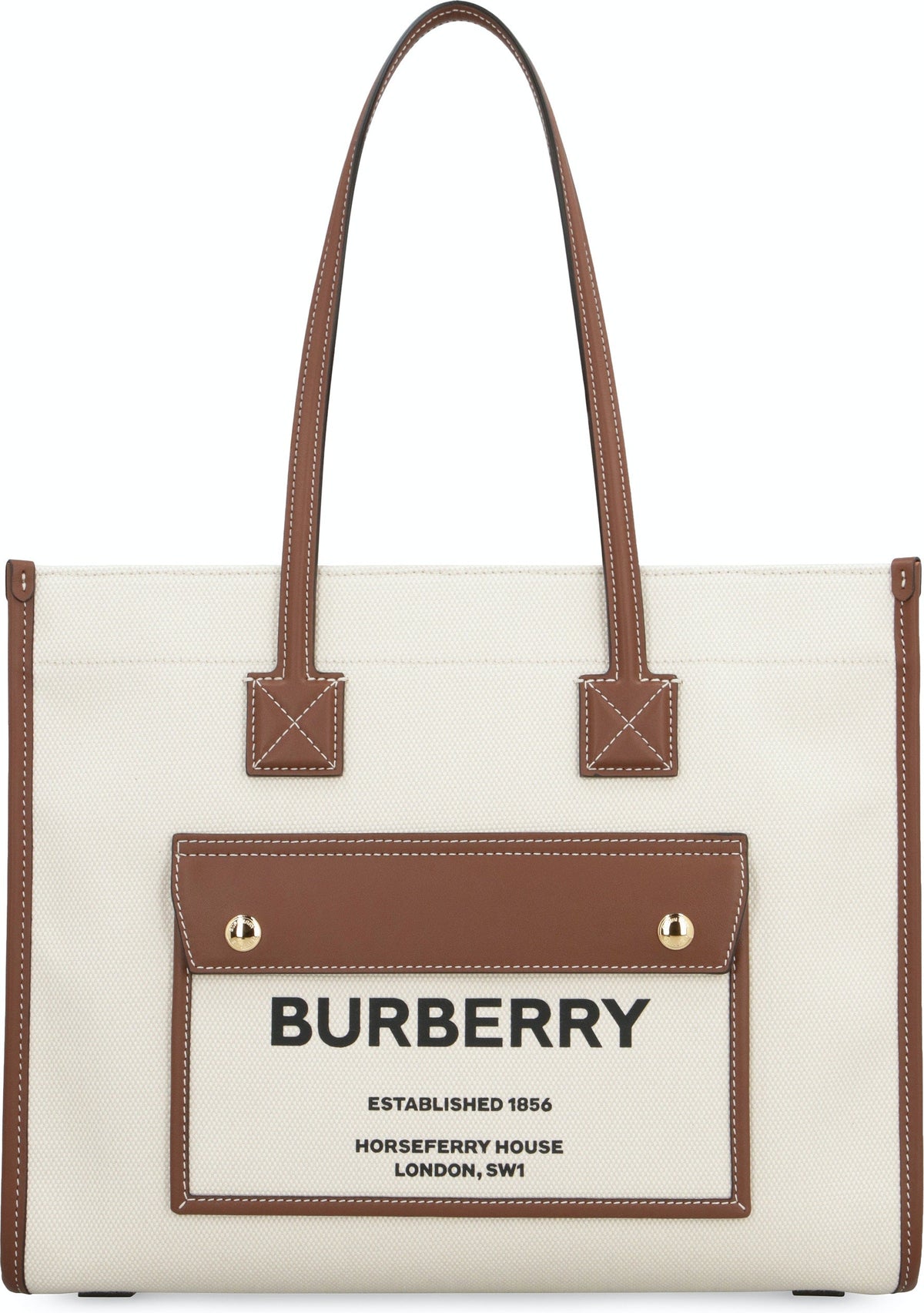 Burberry Women's Freya Canvas Tote Bag in Panna | 8044138112818 Color A1395