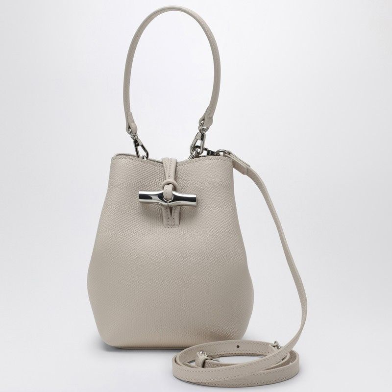Longchamp Women's Le Roseau Xs Leather Bucket Bag in Ivory | 10279HFP Color 555