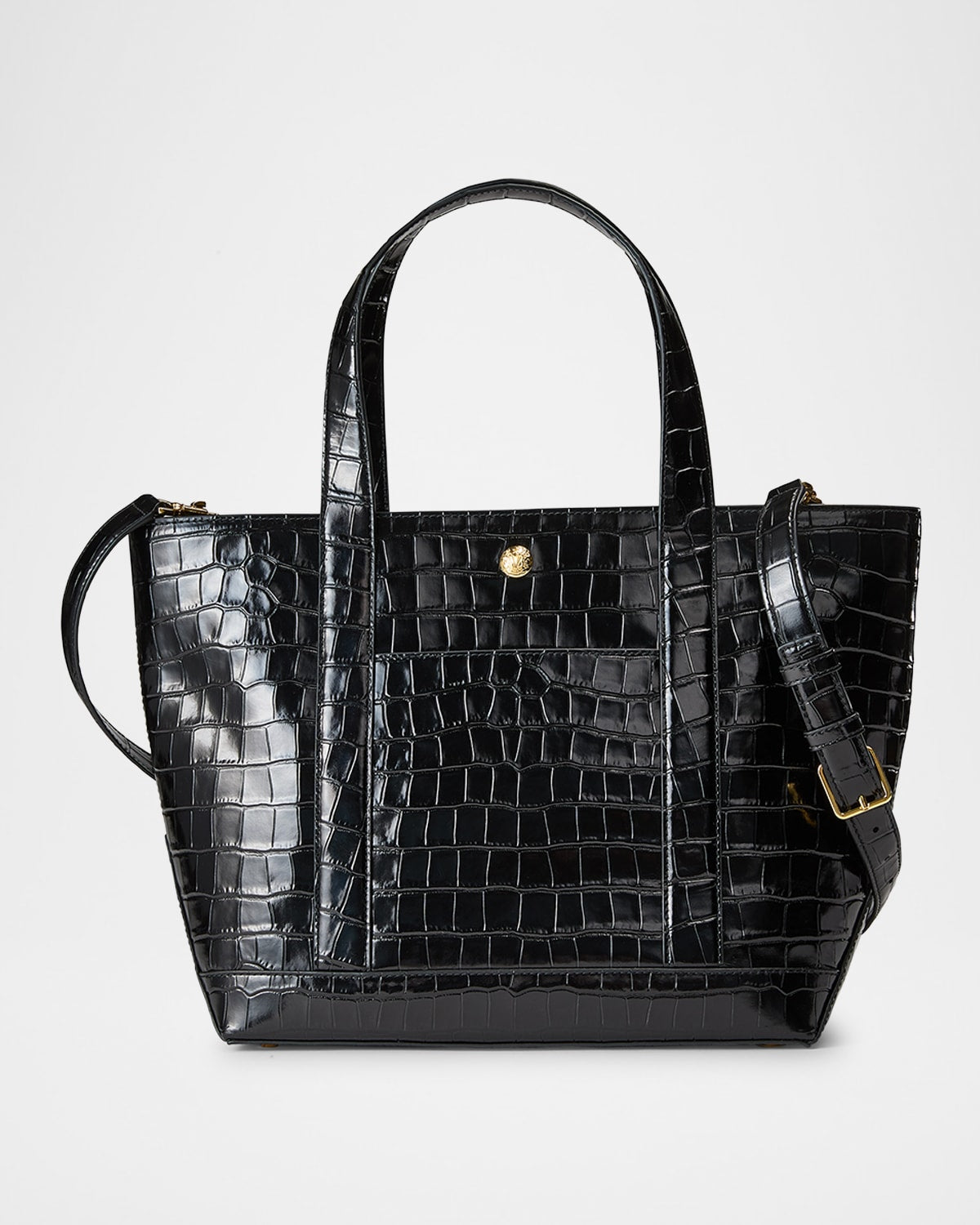 Boss Goody Grand Croc-Embossed Leather Tote Bag