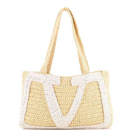 VALENTINO GARAVANI Superstar Shopping Tote Raffia Medium