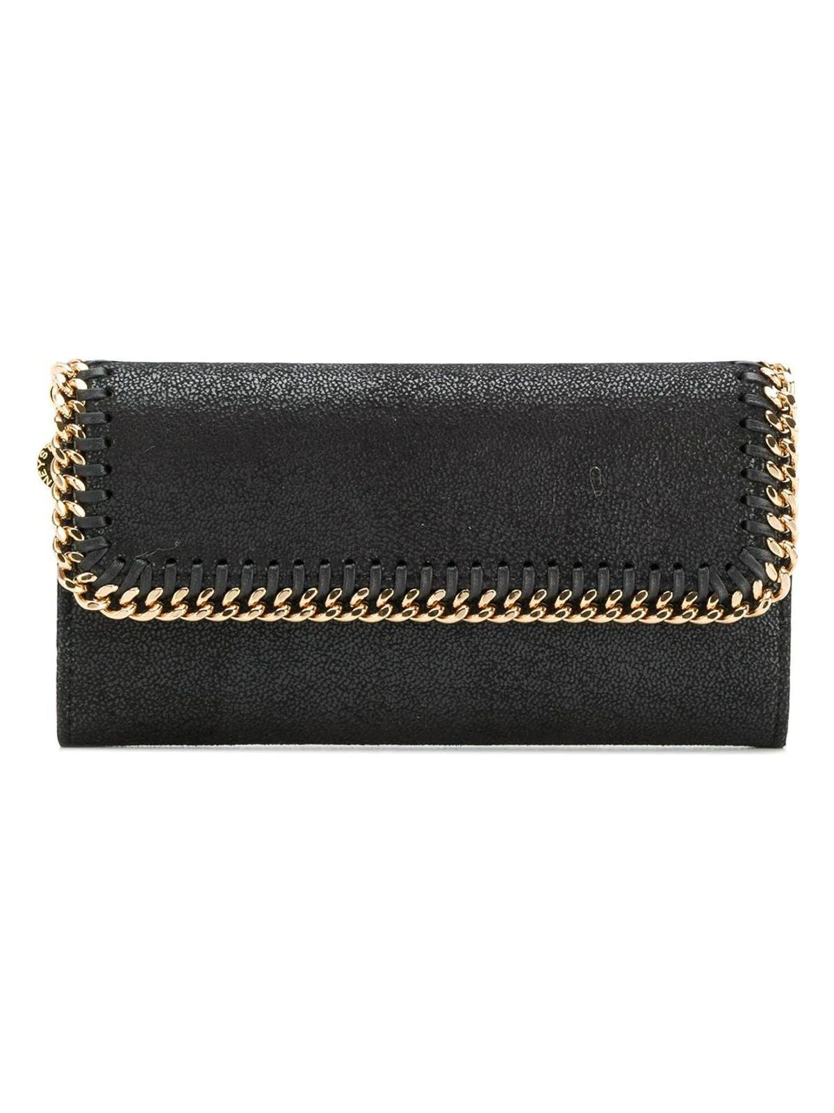 Stella Mccartney Women's Raffia Falabella Wallet in Black | Size UNICA | 430999W9355