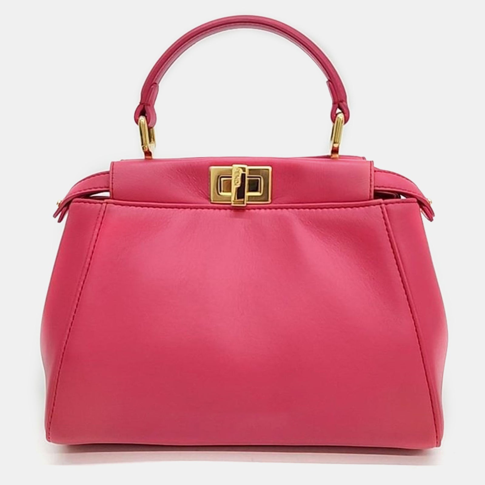 Fendi Beige Leather Peekaboo Mini Handbag