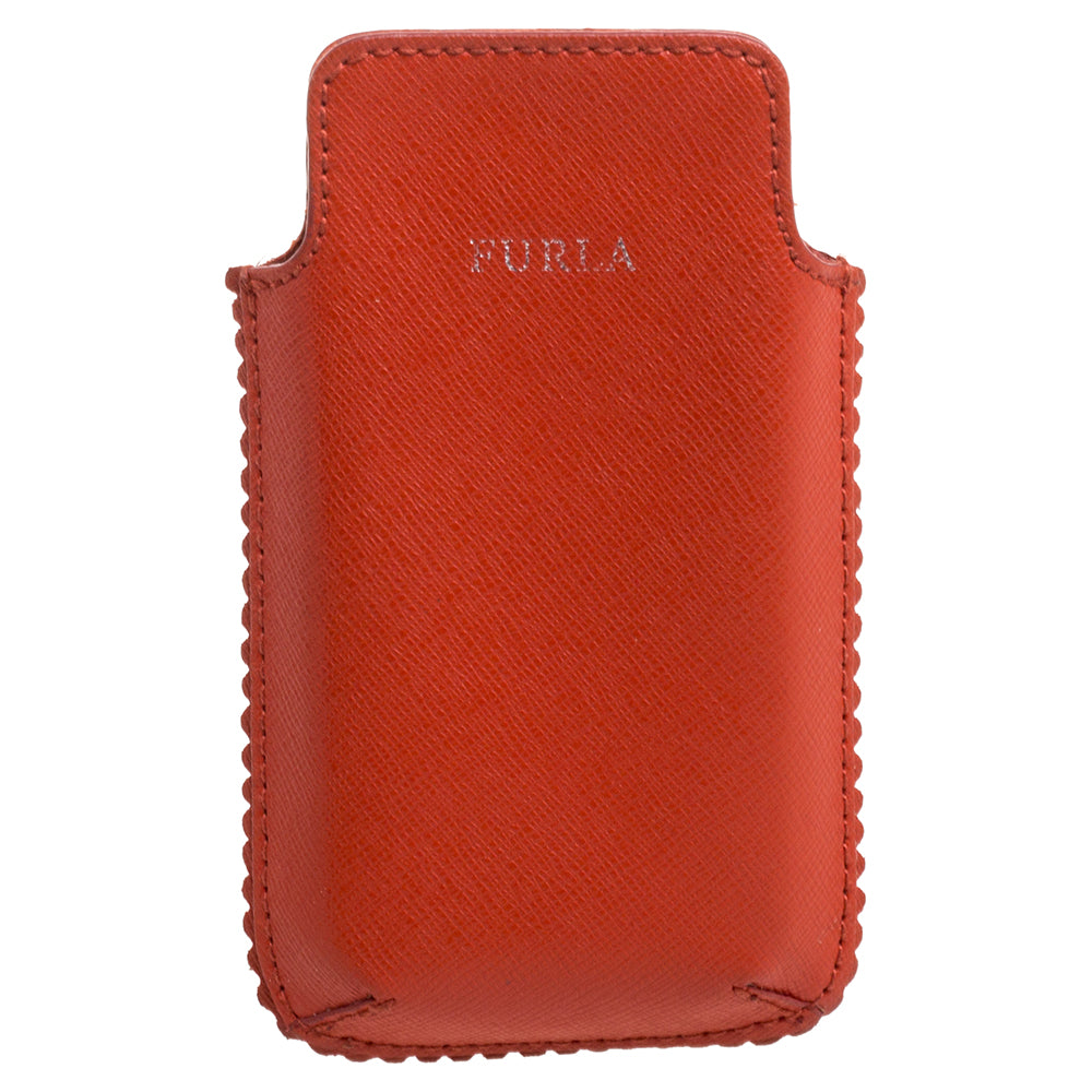 Furla Orange Leather Phone Case