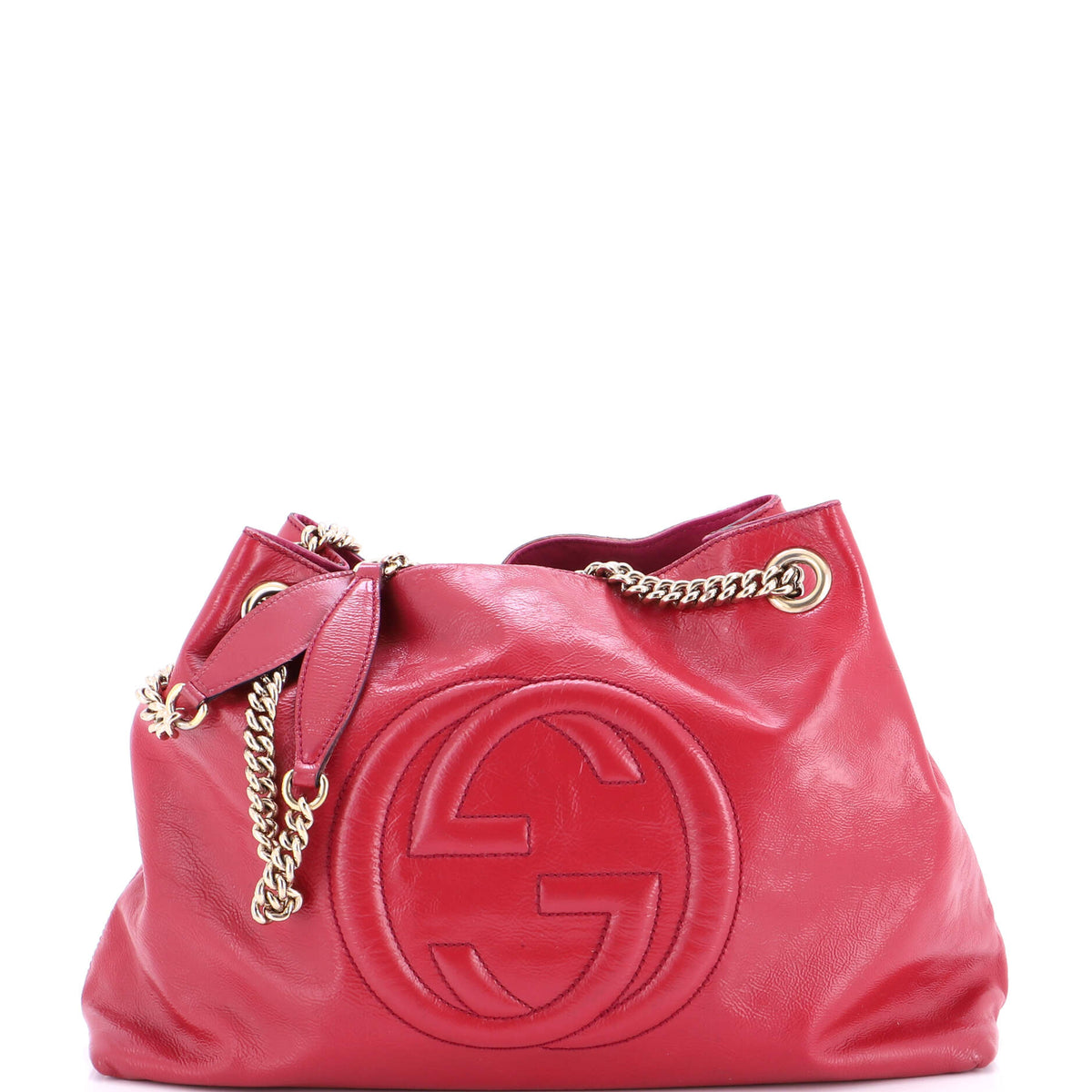Gucci GUCCI Soho Chain Strap Shoulder Bag Patent Medium