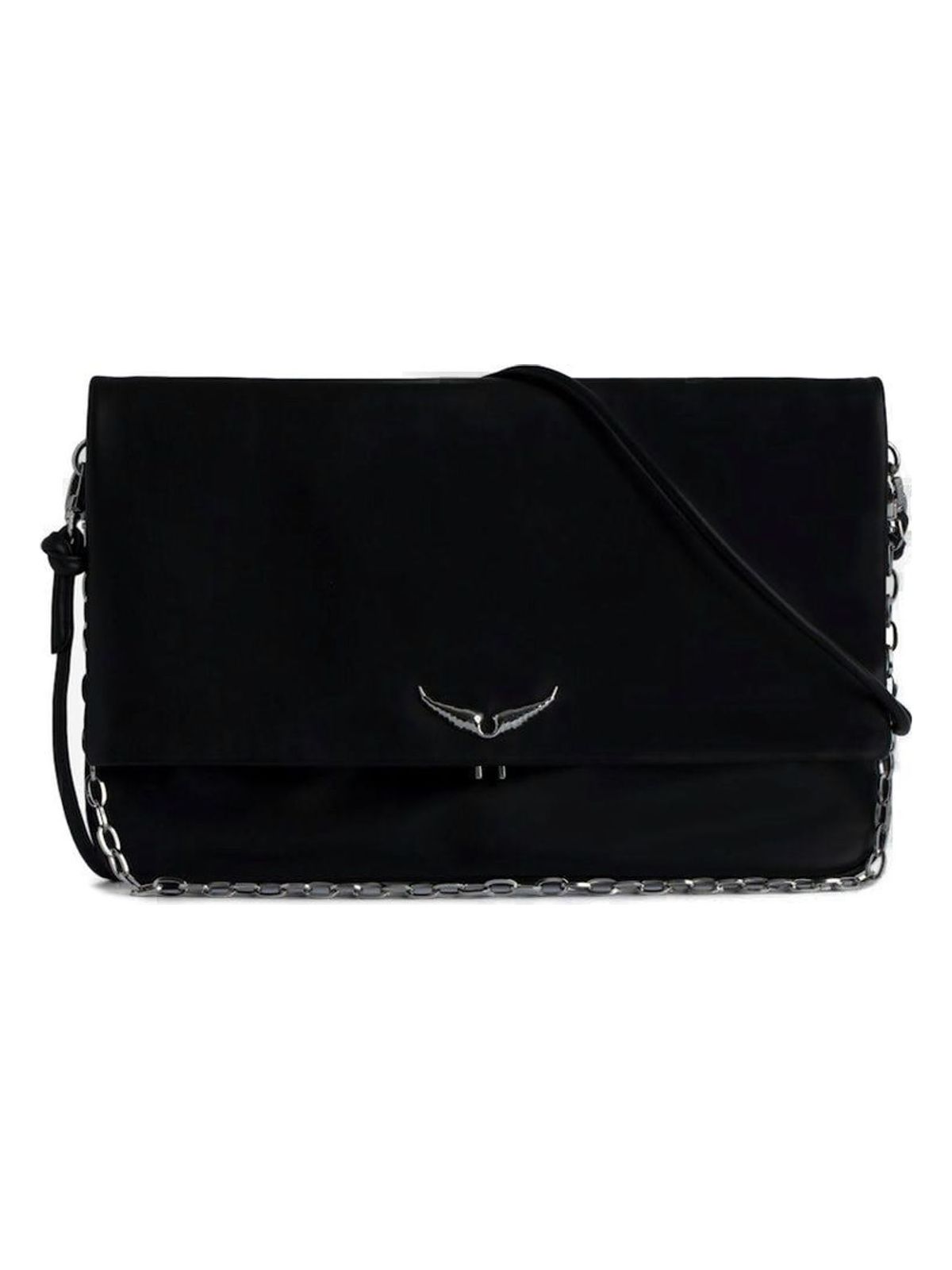 Zadig&voltaire Women's Pouch Rock Eternal Xl Black Logo Platead in Noir | LWBA02464001001