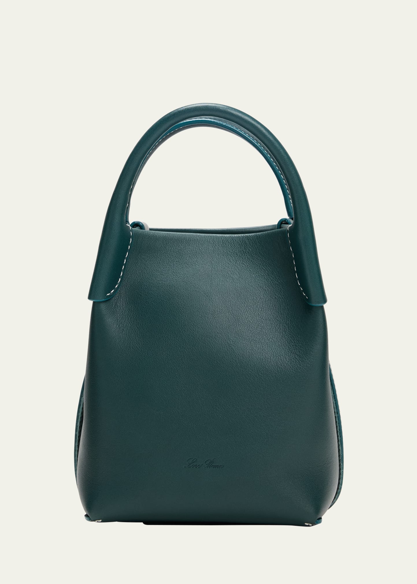 Loro Piana Bale Micro Rounded Leather Top-Handle Bag