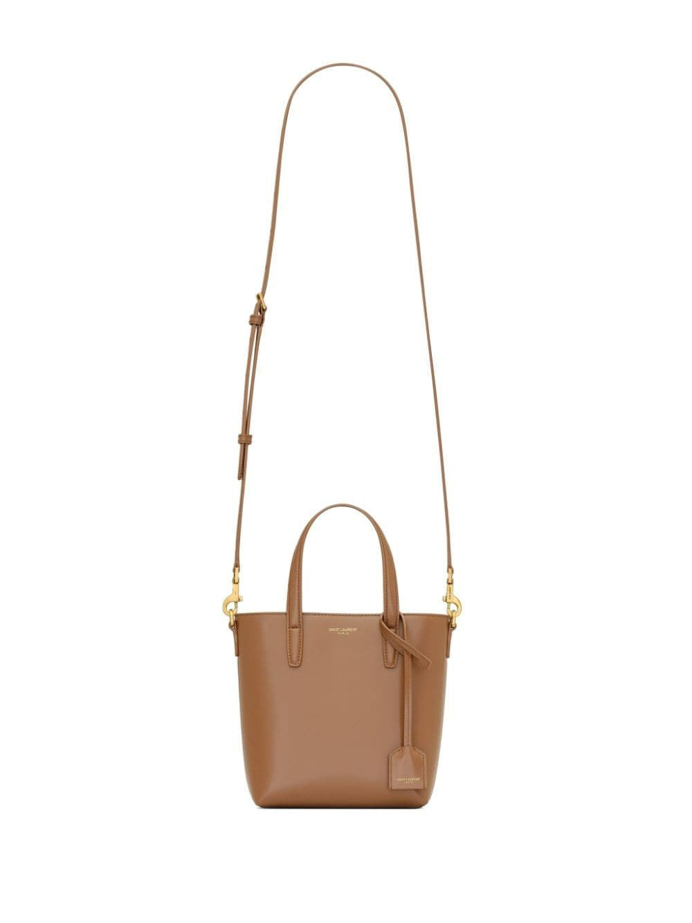 Saint Laurent Women's Fox-Coloured Leather Mini Shopping Bag In Box in Brown | 773995AADDI