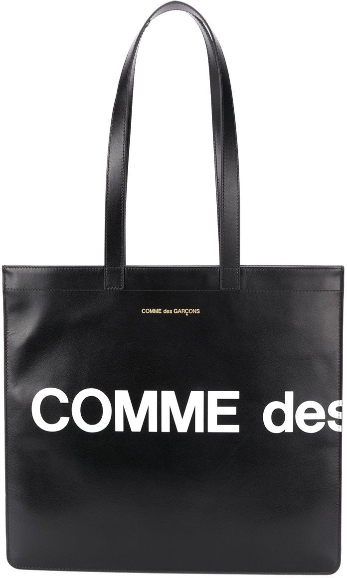 Comme Des Garçons Men's Cdg Huge Logo Tote Bag in Black | SA9001HL