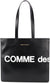 Men's Logo Print Leather Tote Bag in Black | SA9001HL