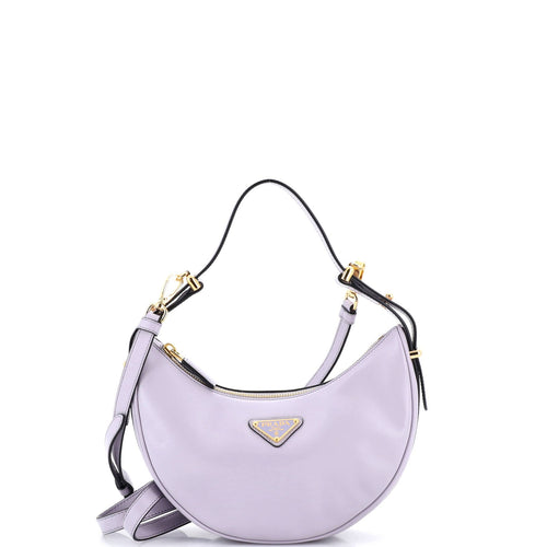 PRADA Arque Half Moon Hobo Leather Small
