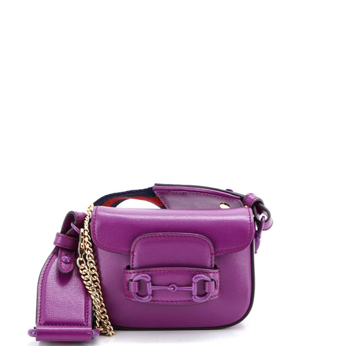 GUCCI Horsebit 1955 Shoulder Bag Leather Super Mini