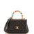 CHANEL Coco Top Handle Bag Quilted Goatskin with Multicolor Handle Extra Mini