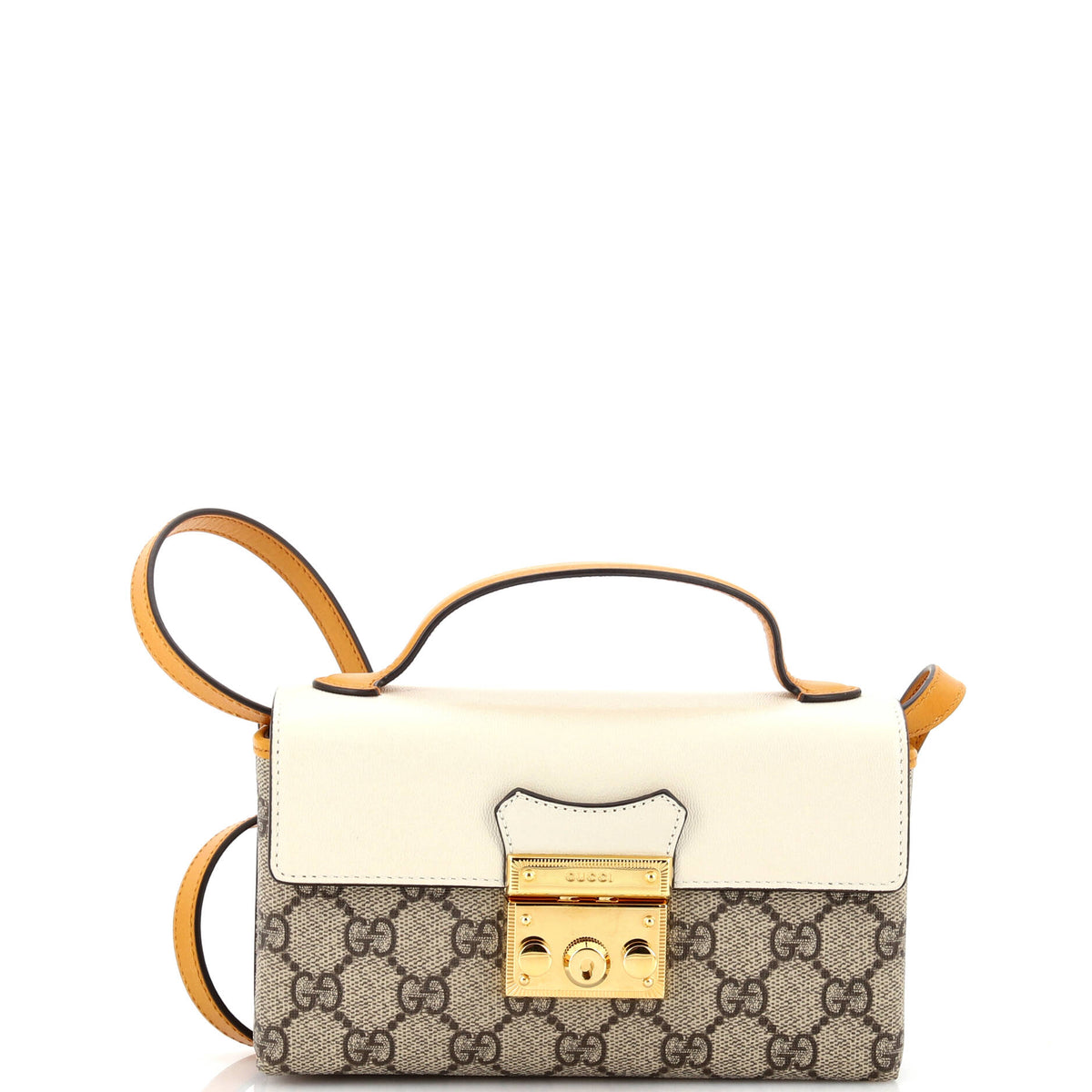 Gucci GUCCI Padlock Top Handle Bag GG Coated Canvas and Leather Mini