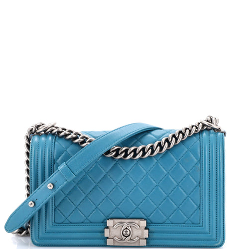 CHANEL Boy Flap Bag Quilted Lambskin Old Medium